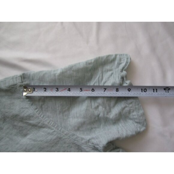 Men's Chaps Linen Blend Button Short Sleeve Shirt Sz L (MT612) - Picture 6 of 9